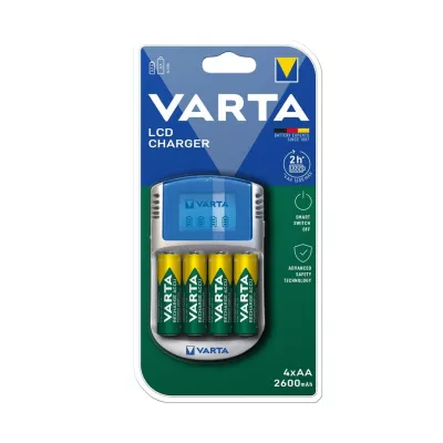 Зарядний пристрій Varta LCD Charger 4хNI MH AA2600 мА•год (57070201451)