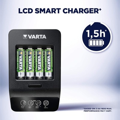 Зарядний пристрій Varta LCD Smart Plus Charger 4хNI MH AA2100 мА•год (57684101441)