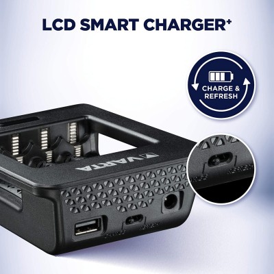 Зарядний пристрій Varta LCD Smart Plus Charger 4хNI MH AA2100 мА•год (57684101441)