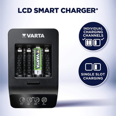 Зарядний пристрій Varta LCD Smart Plus Charger 4хNI MH AA2100 мА•год (57684101441)