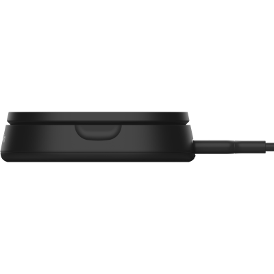 Зарядний пристрій бездротовий Belkin 15Вт Magnetic Stand Qi2, адаптер 20Вт USB-C, чорний (WIA008VFBK)