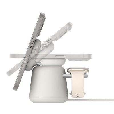 Зарядний пристрій бездротовий Belkin 2в1 MagSafe iPhone/Watch/AirPods, Sand Mass (WIZ020VFH37)