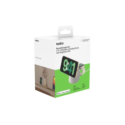 Зарядний пристрій бездротовий Belkin 2в1 MagSafe iPhone/Watch/AirPods, Sand Mass (WIZ020VFH37)