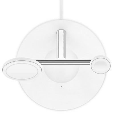 Зарядний пристрій бездротовий Belkin 3в1 MagSafe iPhone/Watch/AirPods Fast charger Pad, білий (WIZ017VFWH)