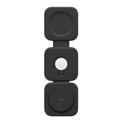 Зарядний пристрій бездротовий Belkin 3в1 Travel Pad Wireless Qi2 15Вт, чорний (WIZ024HQBK)