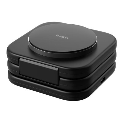 Зарядний пристрій бездротовий Belkin 3в1 Travel Pad Wireless Qi2 15Вт, чорний (WIZ024HQBK)