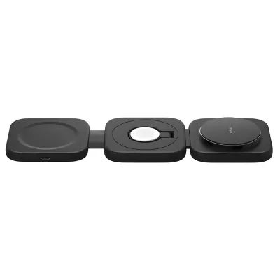 Зарядний пристрій бездротовий Belkin 3в1 Travel Pad Wireless Qi2 15Вт, чорний (WIZ024VFBK)