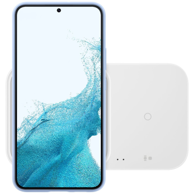 Зарядний пристрій бездротовий Samsung Duo 15Вт, білий