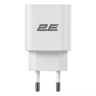 Зарядний пристрій мережевий 2E 25Вт USB-C PD, білий (2E-WC1USBC25W-W)