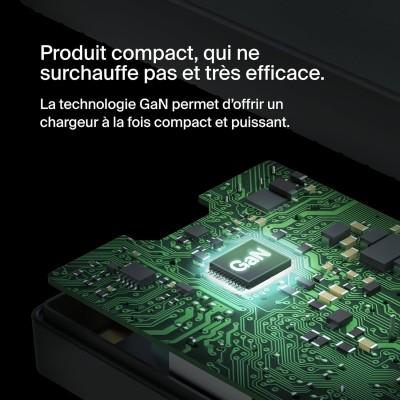 Зарядний пристрій мережевий Belkin 100Вт USB-С GAN PD PPS, кабель USB-C 2м, чорний OEM (INC016VFBK)