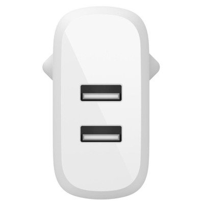 Зарядний пристрій мережевий Belkin 24Вт 2хUSB-A, білий (WCB002VFWH)