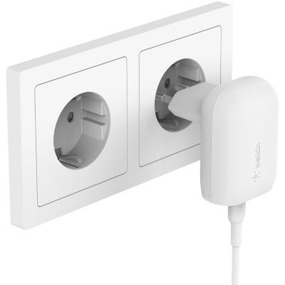 Зарядний пристрій мережевий Belkin 30Вт USB-С PD PPS, кабель USB-С > Lightning 1м, білий (WCA005VF1MWH-B5)
