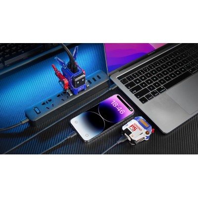 Зарядний пристрій мережевий GravaStar Alpha65 65Вт 2XUSB-C/USB-A, War-Damaged Blaze Blue (GRAVASTARA65_OPP_EUK)