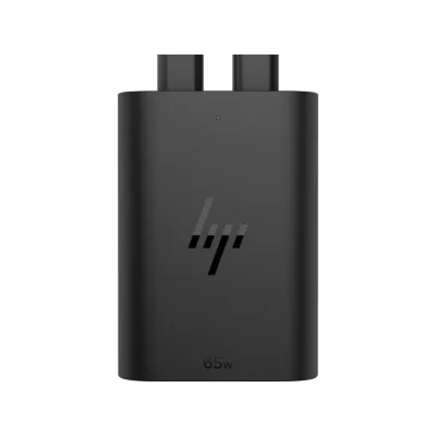 Зарядний пристрій мережевий HP 65W 2хUSB-C, кабель USB-C > USB-C, 1м, чорний