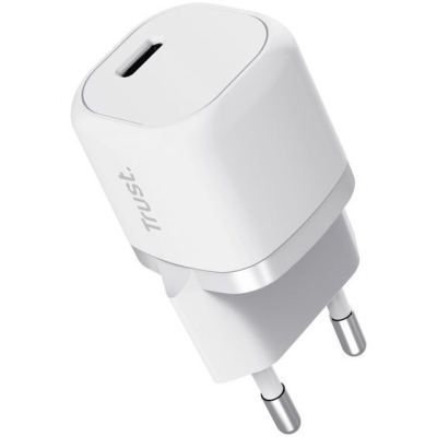 Зарядний пристрій мережевий Trust Maxo 20Вт, USB-C PD, білий (25205_TRUST) Зарядний пристрій мережевий Trust Maxo 20Вт, USB-C PD, білий (25205_TRUST)