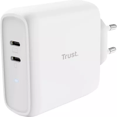 Зарядний пристрій мережевий Trust Maxo 65Вт, 2xUSB-C PD, білий (25381_TRUST)