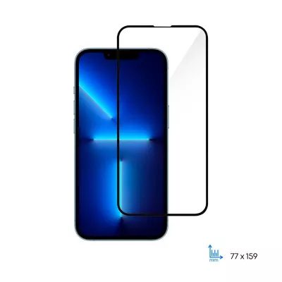 Захисне скло iPhone 13/13 Pro/14/16e 2E FCFG 2.5D (1 Pack) (2E-IP-13-6.1-SMFCFG-BB) чорна рамка