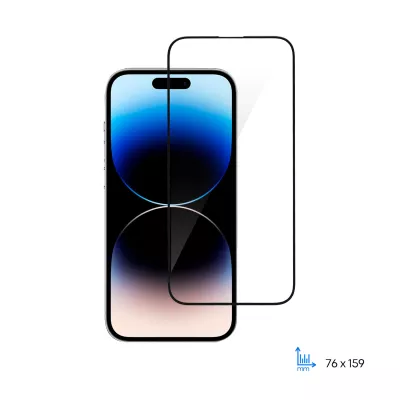 Захисне скло iPhone 14 Pro Max/15 Plus/16 Plus 2E FCFG (1 Pack) 2.5D (2E-IP-14PM-6.7-SMFCFG-BB) чорна рамка