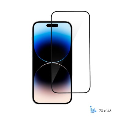 Захисне скло iPhone 14 Pro/15/16 2E FCFG (1 Pack) 2.5D (2E-IP-14P-6.1-SMFCFG-BB) чорна рамка