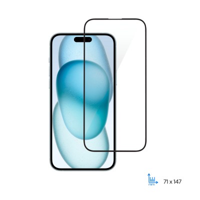 Захисне скло 2E для iPhone 15, 2.5D FCFG, (1 Pack), чорна рамка (2E-IP-15.-6.1-SMFCFG-BB)