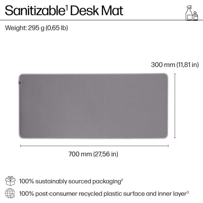 Ігрова поверхня HP 205 Sanitizable, XL, (700х300х2мм), сірий (8X596AA)