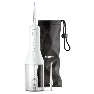 Іригатор Philips портативний Sonicare Cordless Power Flosser 3000, чаша 250 мл, чохол, 2 насадки , білий