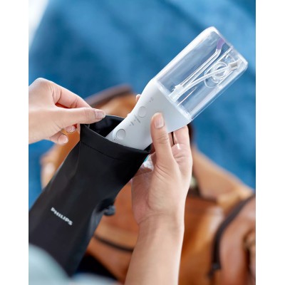Іригатор Philips портативний Sonicare Cordless Power Flosser 3000, чаша 250 мл, чохол, 2 насадки , білий