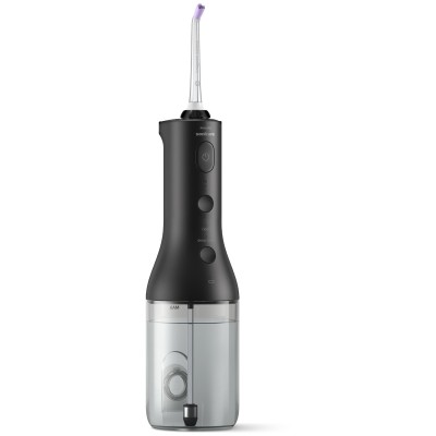 Іригатор Philips портативний Sonicare Cordless Power Flosser 3000, чаша 250 мл, чохол, 2 насадки , чорний