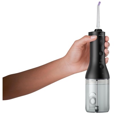 Іригатор Philips портативний Sonicare Cordless Power Flosser 3000, чаша 250 мл, чохол, 2 насадки , чорний