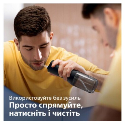 Іригатор Philips портативний Sonicare Cordless Power Flosser 3000, чаша 250 мл, чохол, 2 насадки , чорний