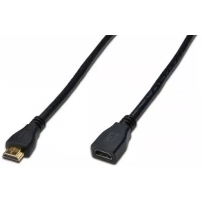 Кабель DIGITUS HDMI (M/F), High speed/Ethernet, 3м, чорний (AK-330201-030-S)