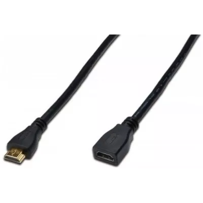 Кабель DIGITUS HDMI (M/F), High speed/Ethernet, 5м, чорний (AK-330201-050-S)