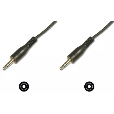 Кабель DIGITUS jack 3.5 > jack 3.5 (M/M), 1.5м, чорний (AK-510100-015-S)