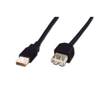 Кабель DIGITUS USB-A (M/F) заряджання/синхронізації, 5м, чорний (AK-300202-050-S)