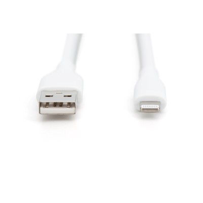 Кабель DIGITUS USB-A > Lightning заряджання/синхронізації, USB 2.0, 12W, силіконовий, 2м, білий (AK-600108-020-W)