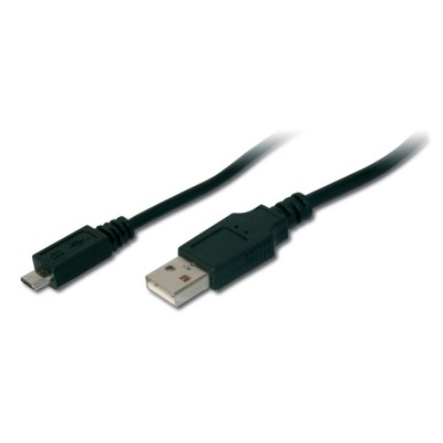 Кабель DIGITUS USB-A > micro USB заряджання/синхронізації, 1.8м, чорний (AK-300127-018-S)