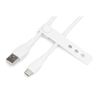 Кабель DIGITUS USB-A > USB-C заряджання/синхронізації, USB 2.0, 60W, силіконовий, 2м, білий (AK-300340-020-W)