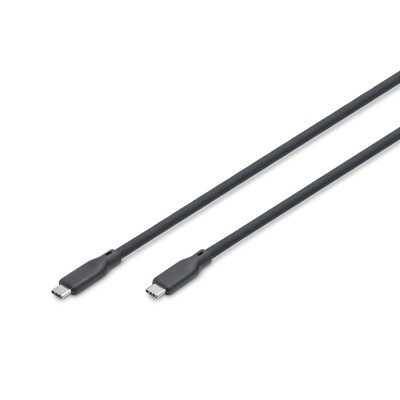 Кабель DIGITUS USB-C заряджання/синхронізації, USB 4.0 Gen 3, 40G, 240W, 8K, силіконовий, 1м, чорний (AK-300344-010-S)