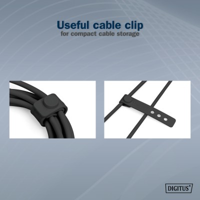 Кабель DIGITUS USB-C заряджання/синхронізації, USB 4.0 Gen 3, 40G, 240W, 8K, силіконовий, 1м, чорний (AK-300344-010-S)