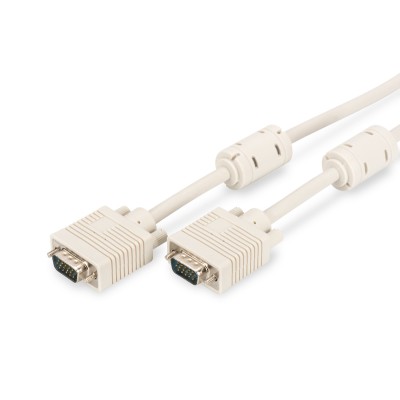 Кабель DIGITUS VGA (M/M), ферит, 5м, бежевий (AK-310103-050-E)