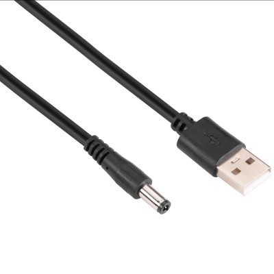 Кабель USB-A > DC 5.5х2.5мм живлення 2Е 1м, 5В/1.5A, чорний (1283126552823)