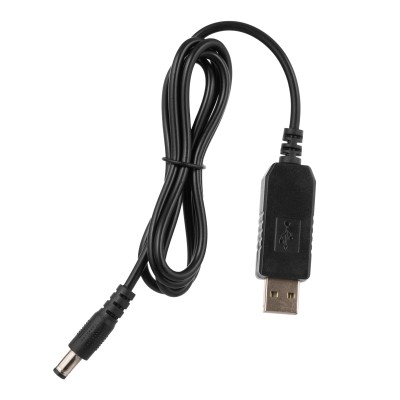 Кабель USB-A > DC 5.5х2.5мм живлення 2Е 1м, 9В/1A, чорний (2E-CCAD9-BK)