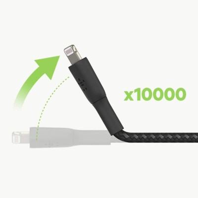Кабель USB-A > Lightning заряджання/синхронізації Belkin 1м, 12Вт, плетений, чорний (CAA002BT1MBK) Кабель USB-A > Lightning заряджання/синхронізації Belkin 1м, 12Вт, плетений, чорний (CAA002BT1MBK)
