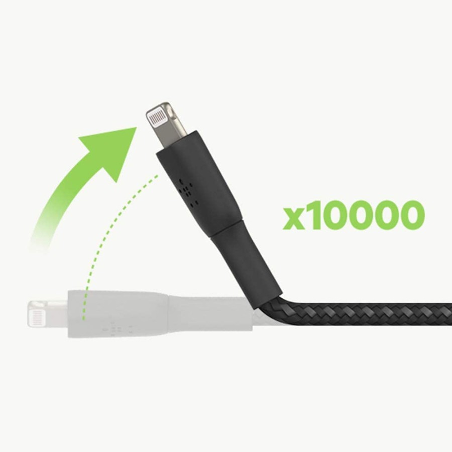 Кабель USB-A > Lightning заряджання/синхронізації Belkin 1м, 12Вт, плетений, чорний (CAA002BT1MBK) Кабель USB-A > Lightning заряджання/синхронізації Belkin 1м, 12Вт, плетений, чорний (CAA002BT1MBK)