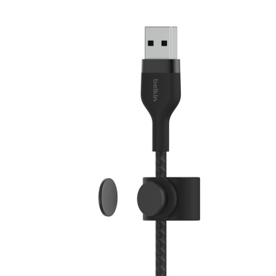 Кабель USB-A > Lightning заряджання/синхронізації Belkin 1м, плетений, силіконовий, з ремінцем на магніті, чорний (CAA010BT1MBK) Кабель USB-A > Lightning заряджання/синхронізації Belkin 1м, плетений, силіконовий, з ремінцем на магніті, чорний (CAA010BT1MBK)