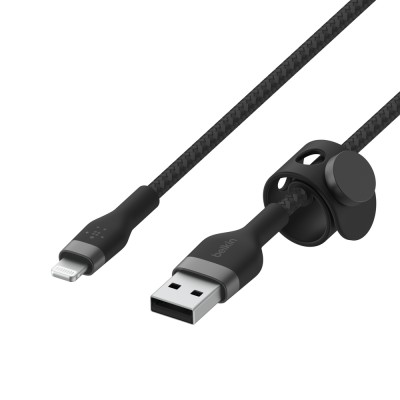 Кабель USB-A > Lightning заряджання/синхронізації Belkin 1м, плетений, силіконовий, з ремінцем на магніті, чорний (CAA010BT1MBK) Кабель USB-A > Lightning заряджання/синхронізації Belkin 1м, плетений, силіконовий, з ремінцем на магніті, чорний (CAA010BT1MBK)