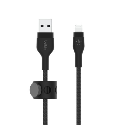 Кабель USB-A > Lightning заряджання/синхронізації Belkin 1м, плетений, силіконовий, з ремінцем на магніті, чорний (CAA010BT1MBK) Кабель USB-A > Lightning заряджання/синхронізації Belkin 1м, плетений, силіконовий, з ремінцем на магніті, чорний (CAA010BT1MBK)