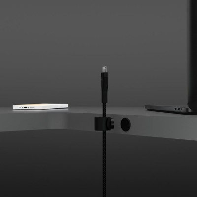 Кабель USB-A > Lightning заряджання/синхронізації Belkin 1м, плетений, силіконовий, з ремінцем на магніті, чорний (CAA010BT1MBK) Кабель USB-A > Lightning заряджання/синхронізації Belkin 1м, плетений, силіконовий, з ремінцем на магніті, чорний (CAA010BT1MBK)