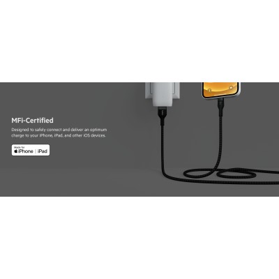 Кабель USB-A > Lightning заряджання/синхронізації Belkin 1м, плетений, силіконовий, з ремінцем на магніті, чорний (CAA010BT1MBK) Кабель USB-A > Lightning заряджання/синхронізації Belkin 1м, плетений, силіконовий, з ремінцем на магніті, чорний (CAA010BT1MBK)
