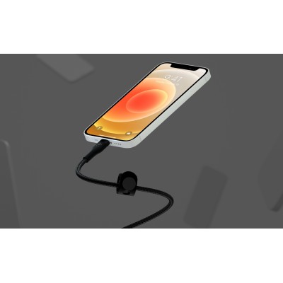 Кабель USB-A > Lightning заряджання/синхронізації Belkin 1м, плетений, силіконовий, з ремінцем на магніті, чорний (CAA010BT1MBK) Кабель USB-A > Lightning заряджання/синхронізації Belkin 1м, плетений, силіконовий, з ремінцем на магніті, чорний (CAA010BT1MBK)